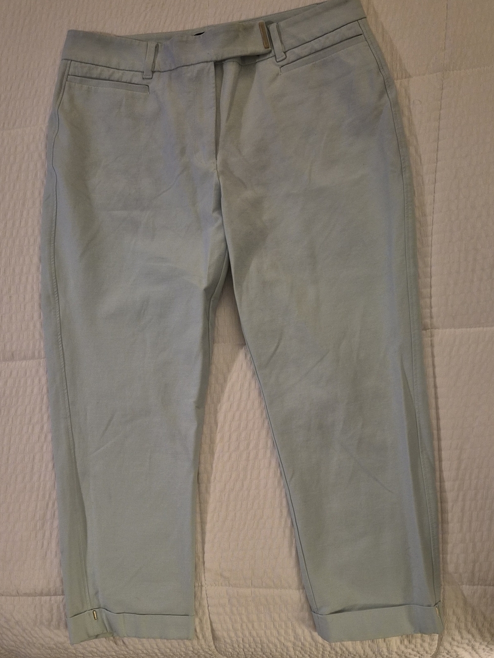 White House Black Market Light Blue Crop Pants sz 8